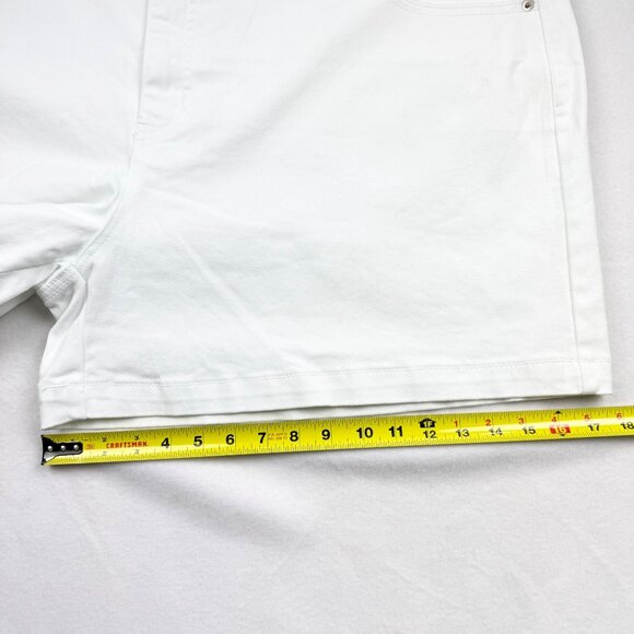 Terra & Sky Women's Vivid White Stretch A-Line Denim Shorts Plus Size 26W NWT - Picture 9 of 10